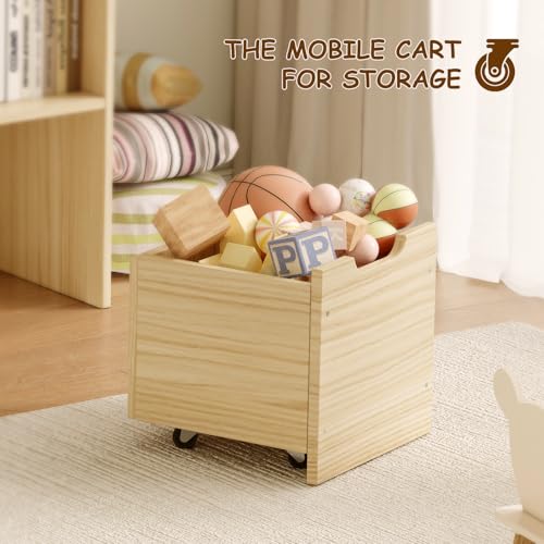 Toy Storage Organizer with Stuffed Animal Storage, Solid Pine - Image 8