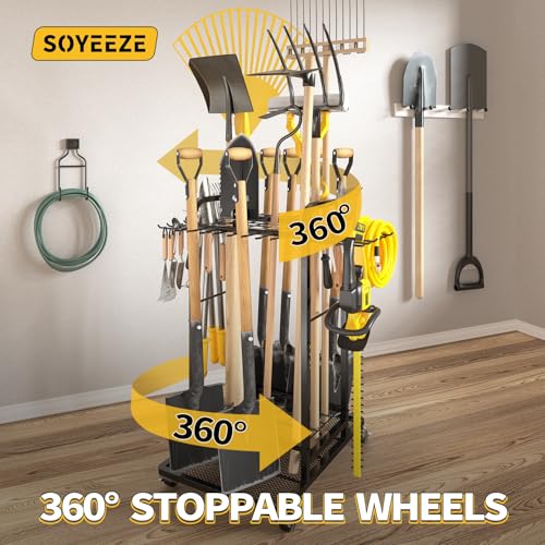 Garden Tool Organizer with Lockable Wheels, Heavy Duty - Image 7