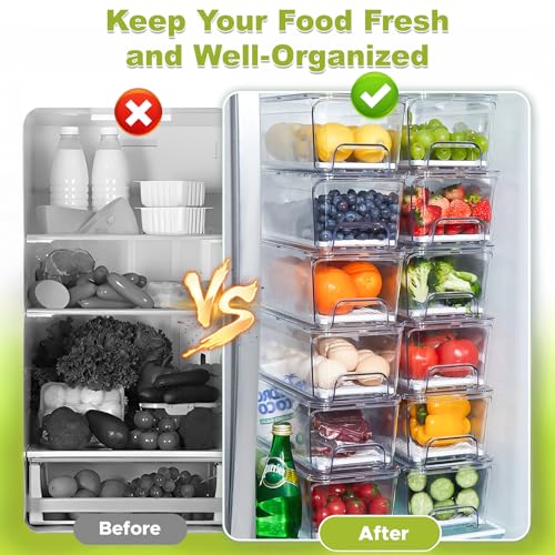 Pull-Out Fridge Organizer, 4-Pack Clear Refrigerator Storage Bins - Image 7