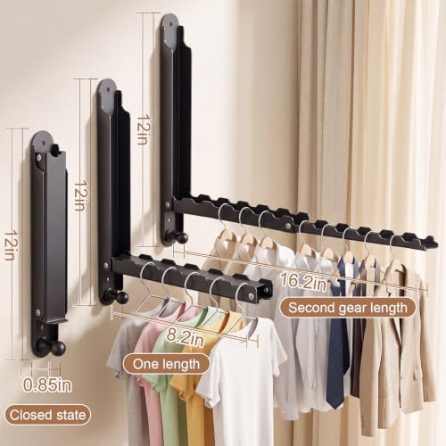 Novabright 4 Pcs Wall Mounted Drying Rack Foldable Laundry - Image 4