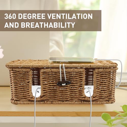 2 Pack Rattan Cable Management Box, Large Cord Organ | All Products - Image 5