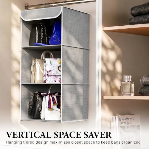 Simple Houseware 3 Shelf Hanging Closet Organizer, Gray - Image 8