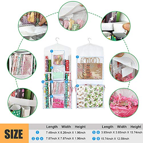 SumDirect Double-Sided Gift Wrap Organizer - White Hanging - Image 6