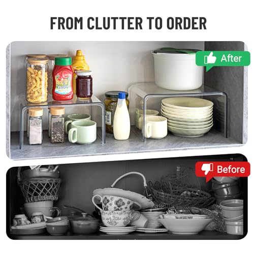 Bobomoment Clear Cabinet Organizer, Stackable Shelf - Image 5