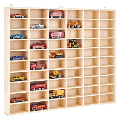 UNICRAFTALE 60-Grid Wooden Display Shelf for Action Figures & - Image 2