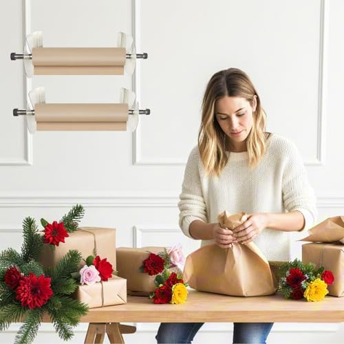 Wrapping Paper wall Mount, Kraft Paper roll Dispenser - Image 3