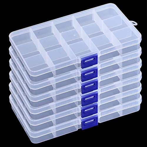 KINJOEK 10 Pack 15 Grids Plastic Bead Organizer Containers - Image 8