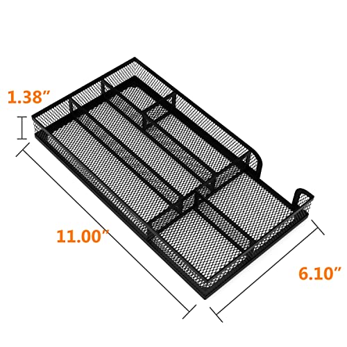 Desk Drawer Organizer, Small Metal Mesh Drawer Organizer Tray, Office Pencil Drawer Organizer Accessories for Desktop, Bathroom, Kitchen, Makeup, Vanity - Image 5