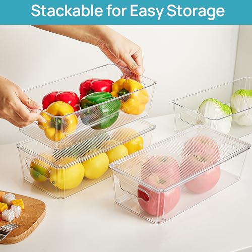 Vtopmart 8pcs Clear Stackable Storage Bins with Lids - Image 5