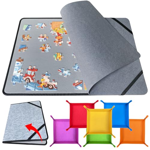 Folding Puzzle Board with 6 Sorting Trays and Felt | Home Organization - Image 2