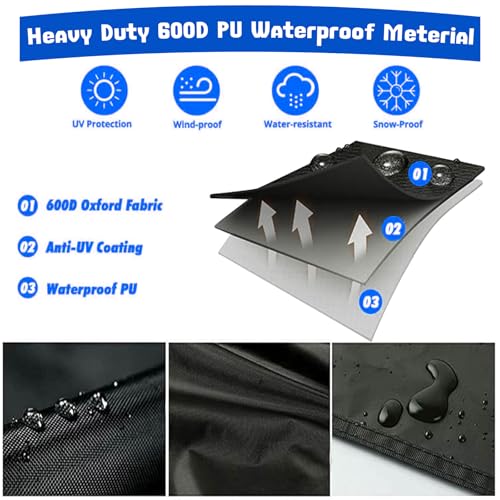 6FT Firewood Rack Cover, Heavy Duty 600D Waterproof - Image 4