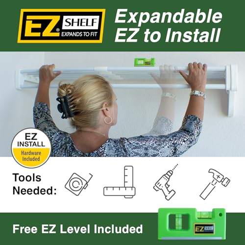 EZ Shelf Expandable Laundry Room Shelving Kit, Wall Mount, White - Image 3