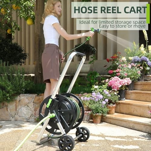 Garden Hose Reel Cart, Holds 75-150 Feet of 5/8" Hose - Image 4