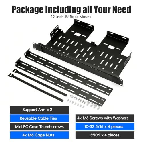Mini PC Rack Mount for 2 Units，Heavy Duty 19" 1U Server Mounting - Image 8