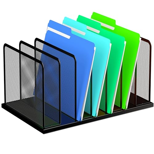 Kuntine.B 7-Section Upright Desk File Organizer Black 1 Pack - Image 2