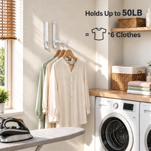 BAKON Wall Mounted Drying Rack for Laundry, 2 Pack - Image 5