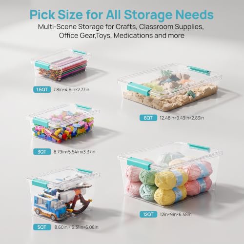 Vtopmart 4 Pack 6 Qt Plastic Storage Bins with Lids, | All Products - Image 7