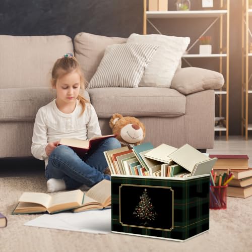 Vintage Christmas Tree Gothic Storage Box with Handles - Image 6