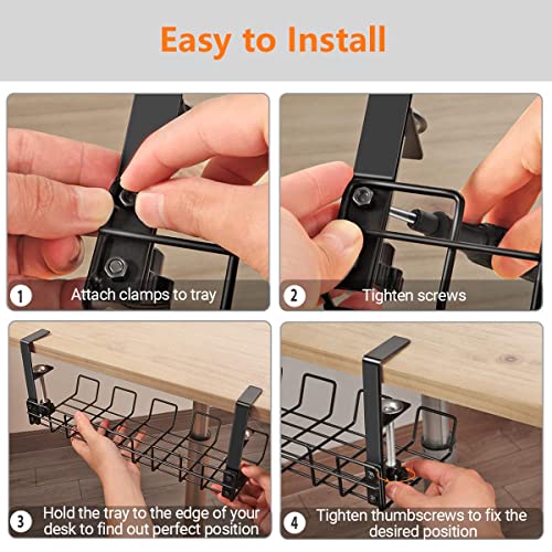 Under Desk Cable Management Tray L 14.9'' W 5.9'' - Image 7