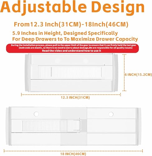 Yieach 5 Pack 6 Inch Tall Acrylic Drawer Divider - Image 4