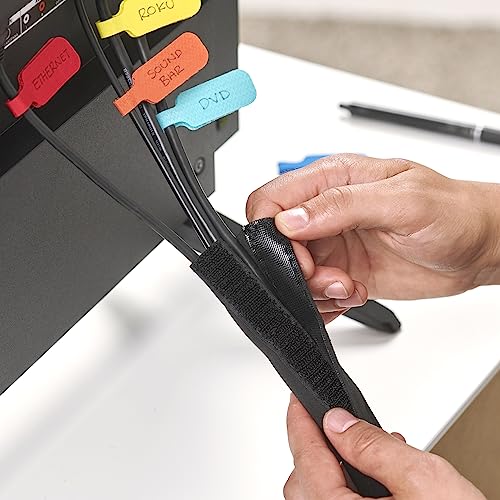 Wrap-It Storage Hook and Loop Cable Sleeve, Black, 48", 2-Pack - Image 8