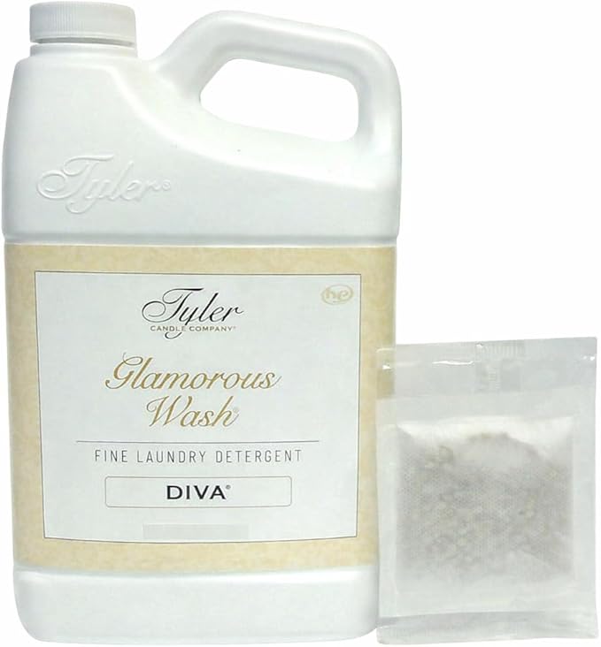 Tyler ilh Glam Wash Laundry Detergent, Diva, Liquid, 64 Fl Oz HE Safe w/Dryer Sachet Pouch om