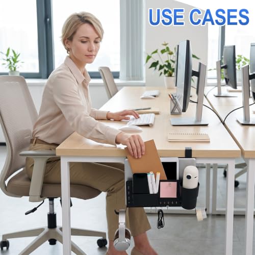 Desk Side Storage Organizer Set Fits Edge 0.2-2.2",Classic,Black - Image 4