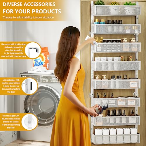 8-Tier Over The Door Pantry Organizer with Mesh Baskets - Image 5