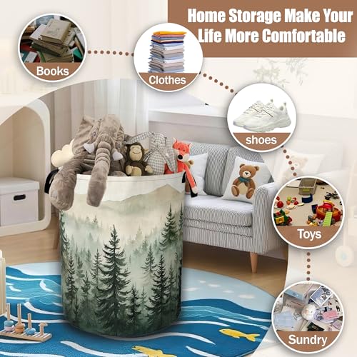 Misty Forest Landscape Laundry Basket,Waterproof | Home Organization - Image 4