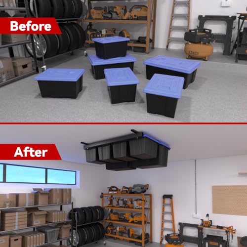 Adjustable Overhead Tote Storage Rail System Garage | Garage Storage - Image 6