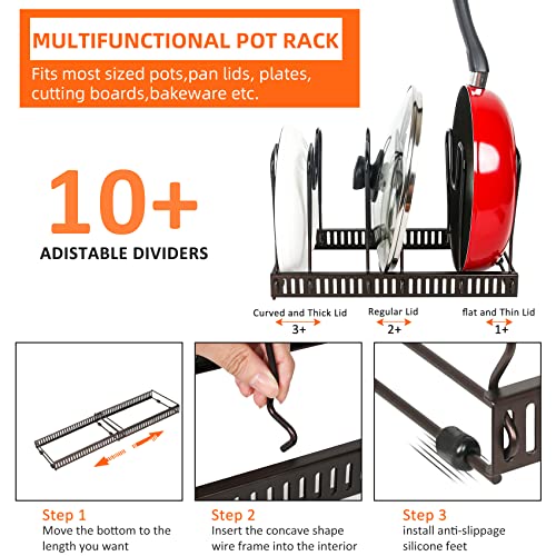 ROOHUA Pot and Pan Lid Organizer Rack for Under Cabinet - Image 6