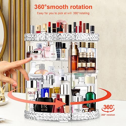 360 Rotating Makeup Organizer for Vanity + Makeup Brush - Image 3