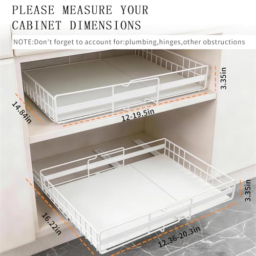 2 Pack Expandable Pull out Cabinet Organizer, Width - Image 3