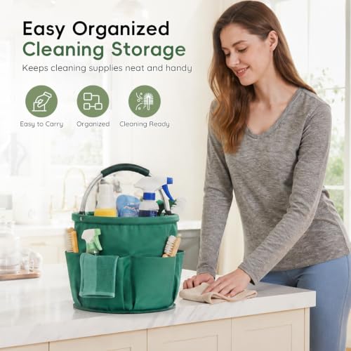 Cleaning Caddy with Handle,Cleaning Supplies Organizer Bucket - Image 5