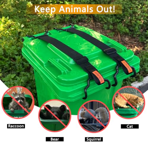 Trash Can Lid Lock Strap with Handle for Animals Proof & - Image 7