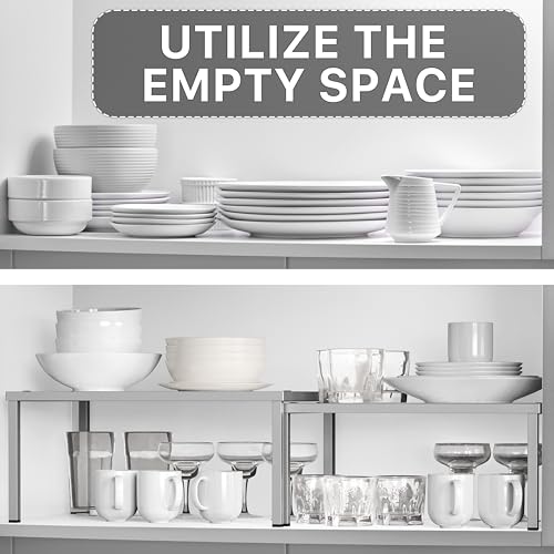 Simple Houseware Cabinet Counter Shelf Organizer w/Steel Surface - Image 6
