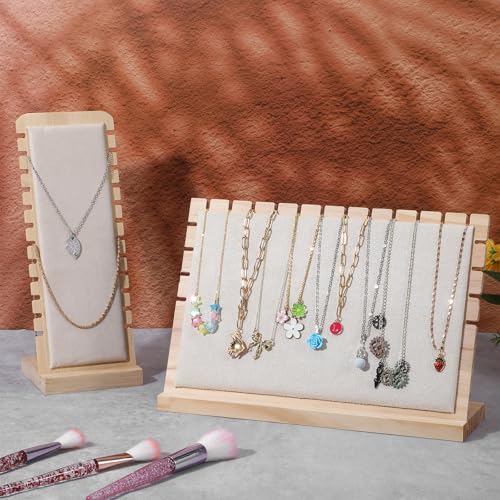 4 PCS Necklace Display for Vendors, Bamboo Retail Jewelry Display - Image 8