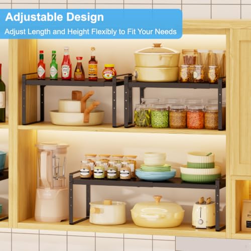 Expandable Kitchen Cabinet Shelf Organizer, Stackable - Image 6