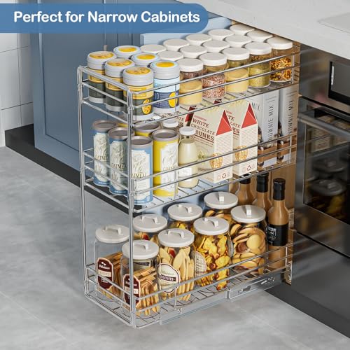 ROOMTEC 3-Tier Pull Out Cabinet Organizer for Narrow Cabinet - Image 3
