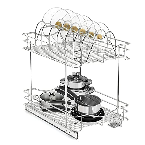 FULGENTE Pull Out Cabinet Pots and Pans Organizer 11" W x 18" D 2 - Image 3