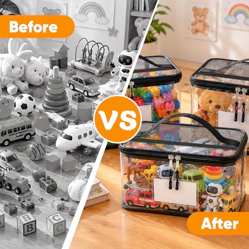 10 Packs Clear Toy Storage Bags with Zippers,Toy | Home Organization - Image 7