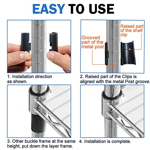 Wire Shelf Clips - 28 Pack Plastic Metal Shelf Clips, 1 Inch Wire - Image 5