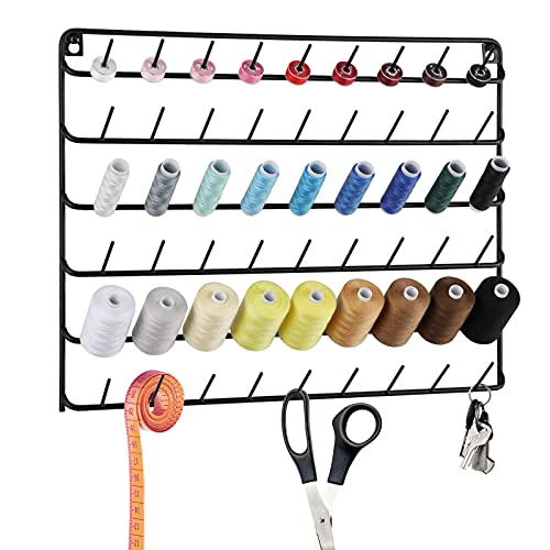 YBING Thread Holder Wall 54 Spools Thread Rack Black Metal - Image 7