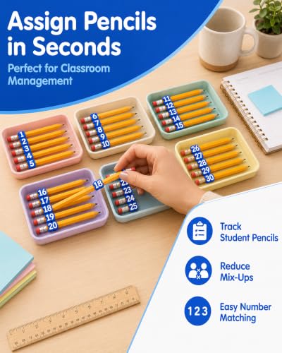 Numbered Pencil Toppers,Reusable Classroom Pencil - Image 5