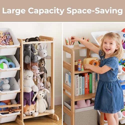 Toy Storage Organizer with Bookshelf and Stuffed Animal - Image 7