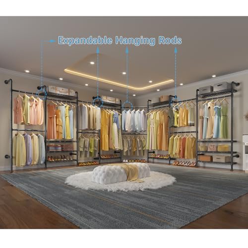 F4 Wall Mounted Clothes Rack Industrial Pipe Clothing Rack - Image 5