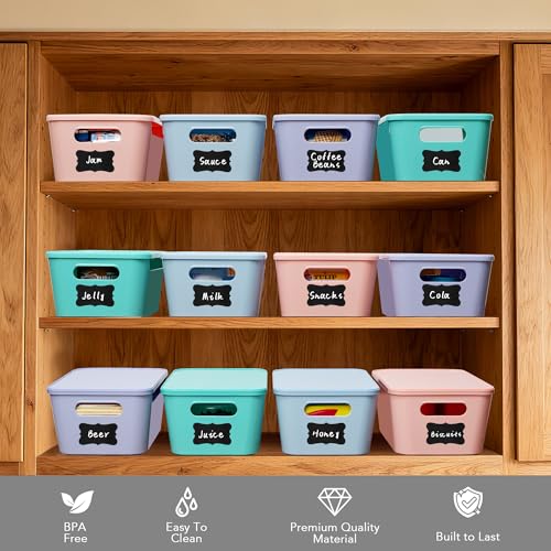 Tiawudi 12 Pack 4.5L Storage Bins with Lids, Plastic - Image 6