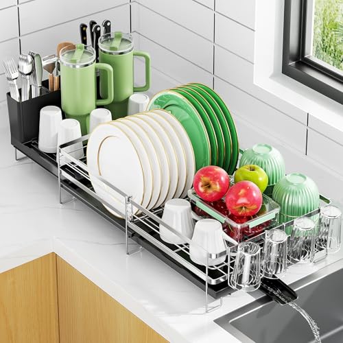 Large Dish Drying Rack, Expandable Dish Rack - Image 2