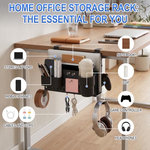 Desk Side Storage Organizer Set Fits Edge 0.2-2.2",Classic,Black - Image 7