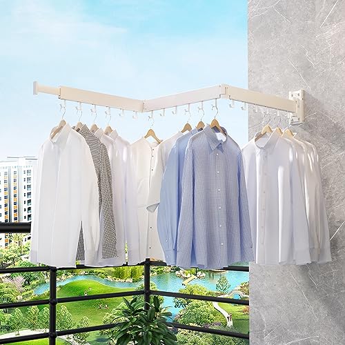 ZdwCyl Clothes Drying Rack,Laundry Space Saver Wall Mounted - Image 3